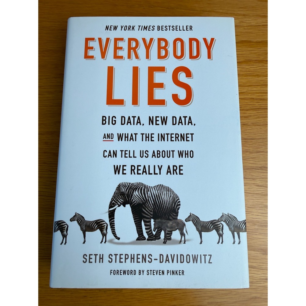 EVERYBODY LIES Seth Stephens-Davidowitz Big Data Hardcover Book White OS